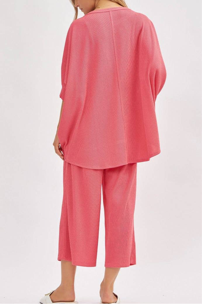 Bali Solid Blouse + Wide Leg Set