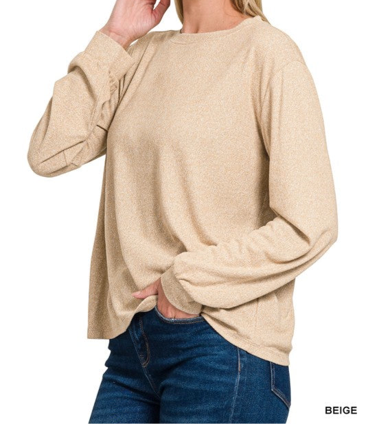 Brushed Hacci Loose Fit Top