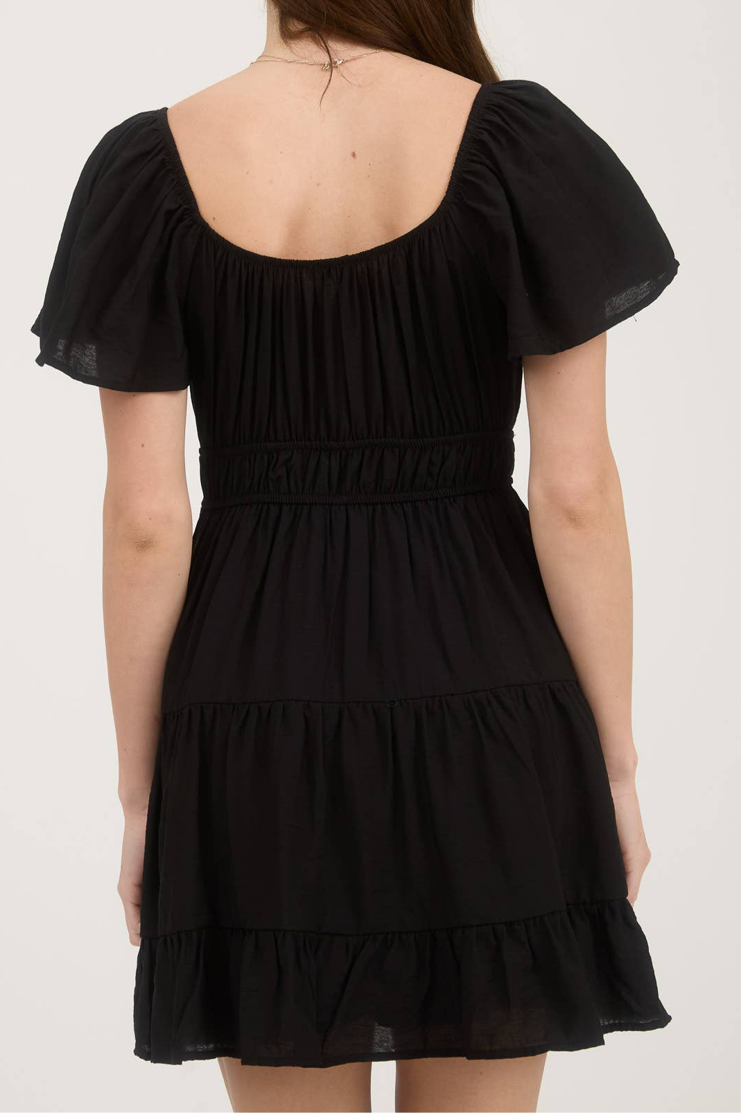 Front Tie Tired Mini Dress
