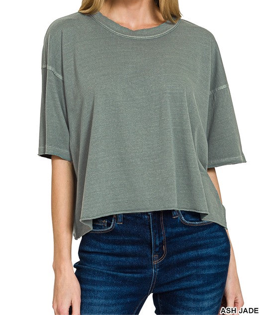 Pigment Dyed Semi-Crop Tee