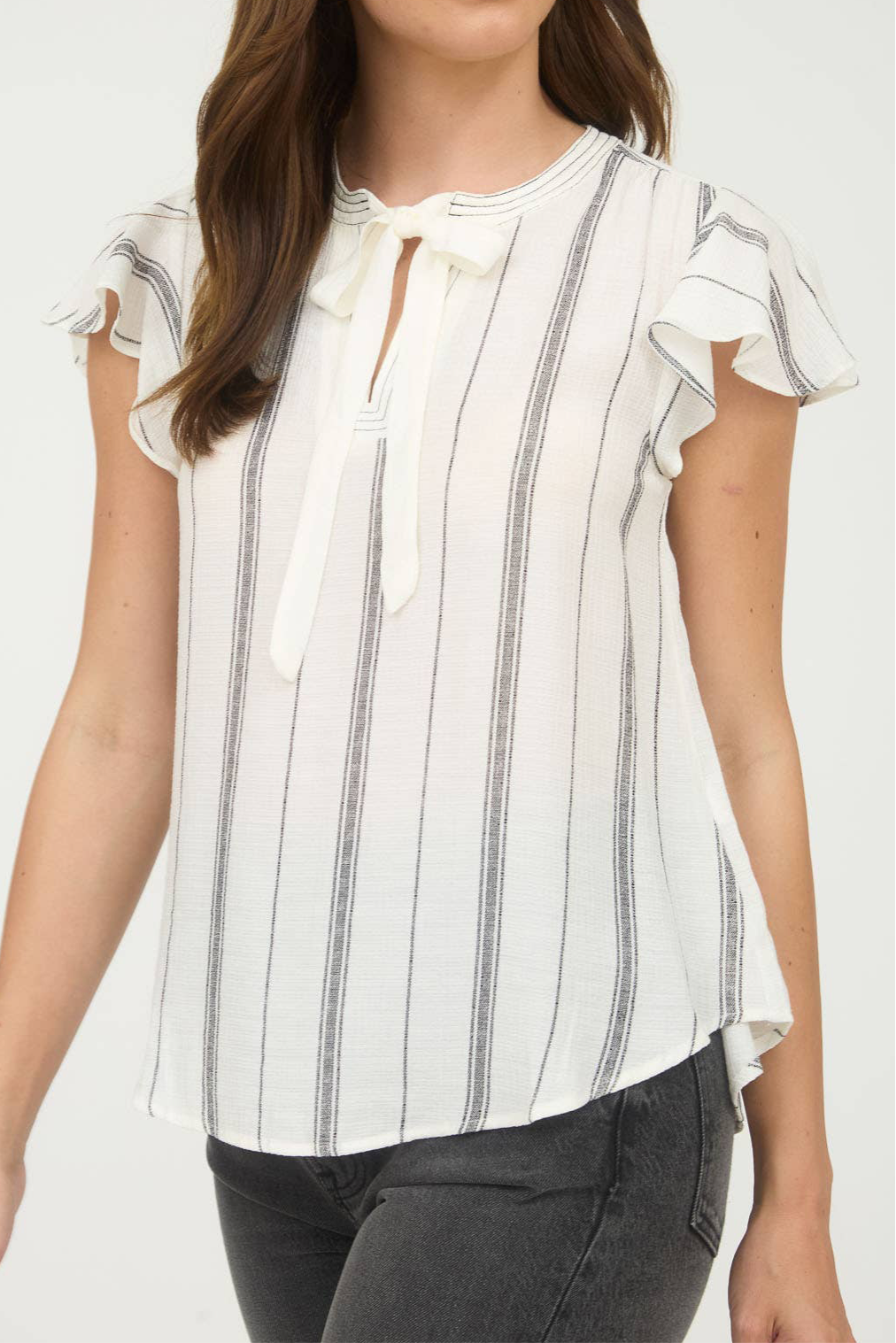 Stripe Front Tie Top