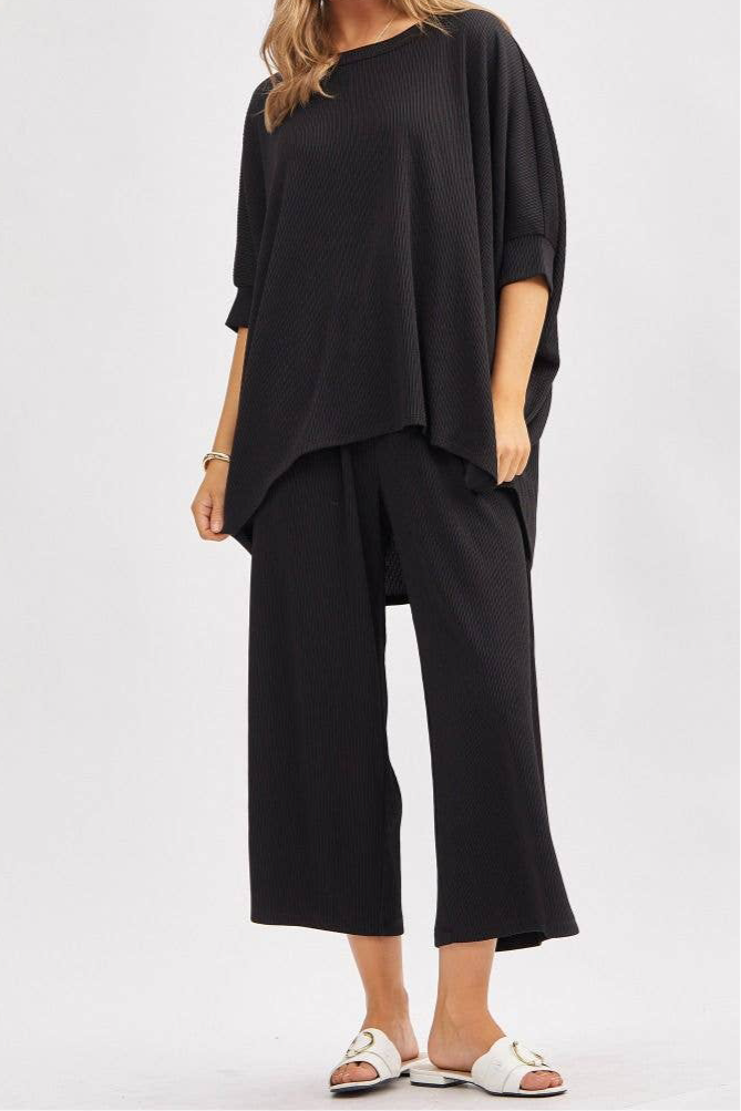 Bali Solid Blouse + Wide Leg Set