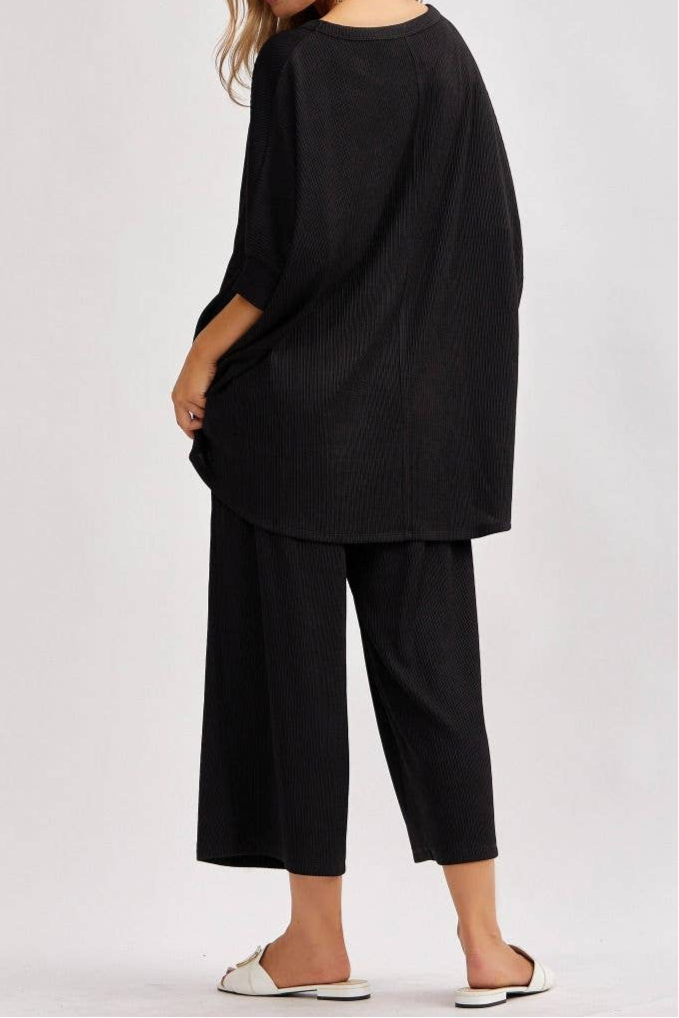 Bali Solid Blouse + Wide Leg Set