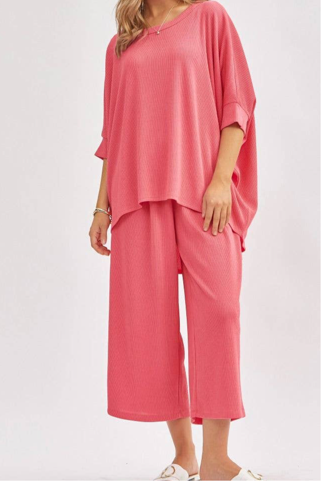 Bali Solid Blouse + Wide Leg Set
