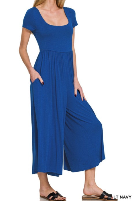 Double Layered Short Sleeve Jumpsuit