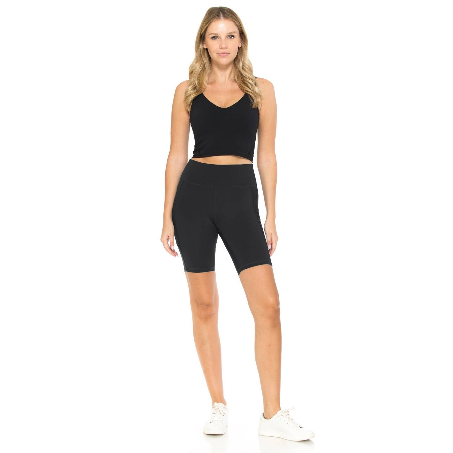 Premium Nylon Activewear Solid Bike Shorts (8" Inseam)