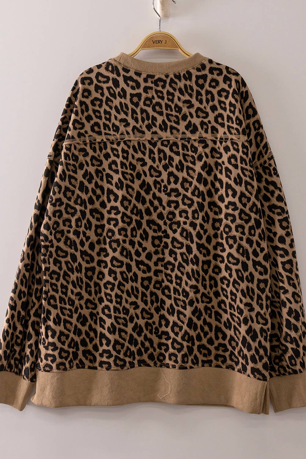 Oversized Leopard Crew Neck Sweatshirt