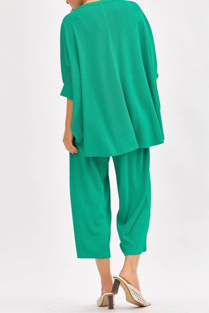 Bali Solid Blouse + Wide Leg Set