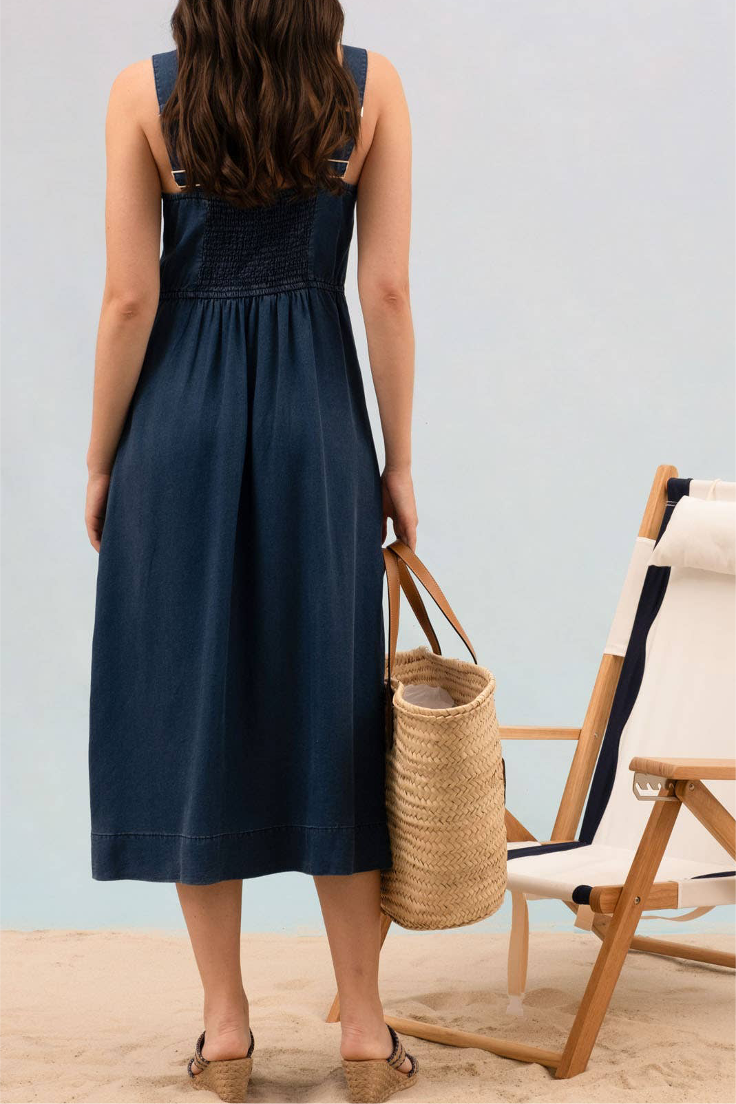 Dark Chambray Button Down Dress