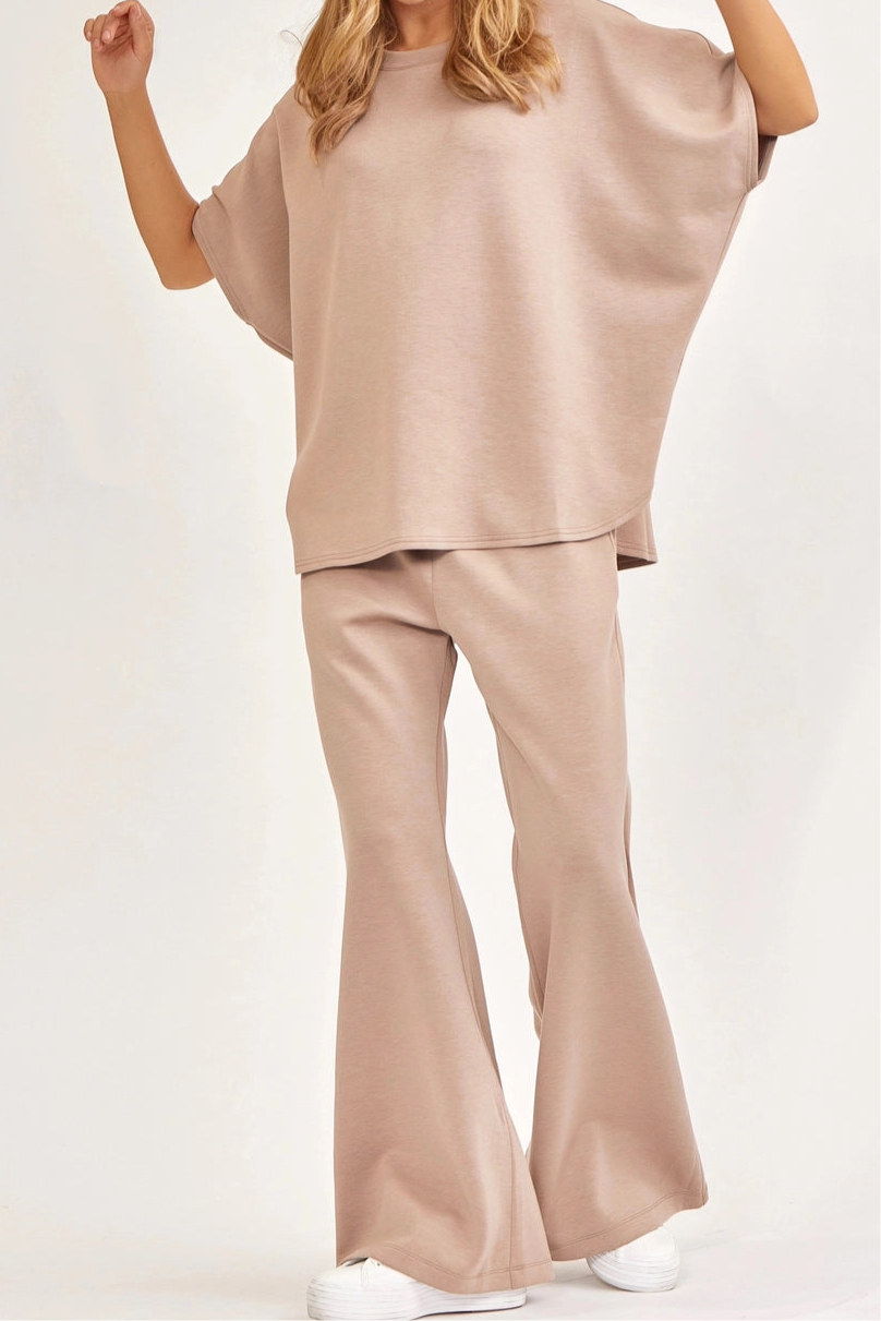 Cappuccino Poncho Top Bell Bottom Set