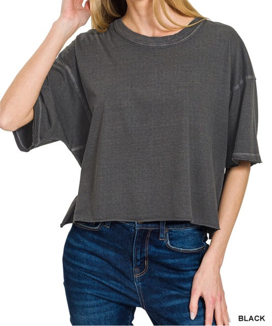 Pigment Dyed Semi-Crop Tee