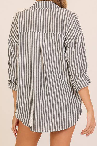 Black/ White Striped Shirt
