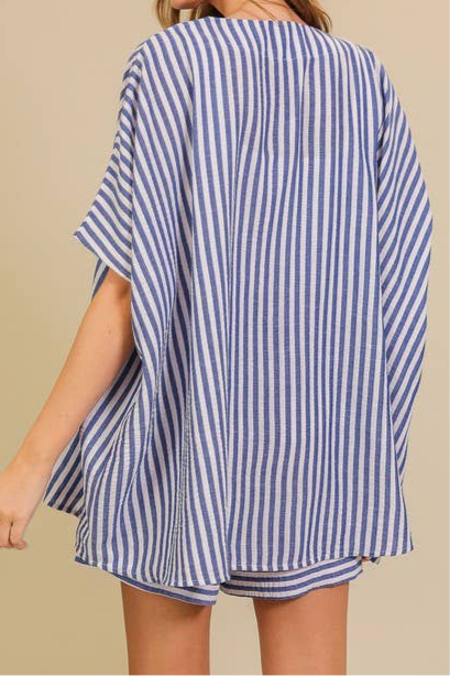 Striped Kimono Shorts Set