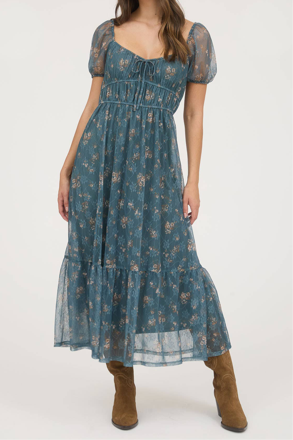 Sheer Hunter Floral Dress