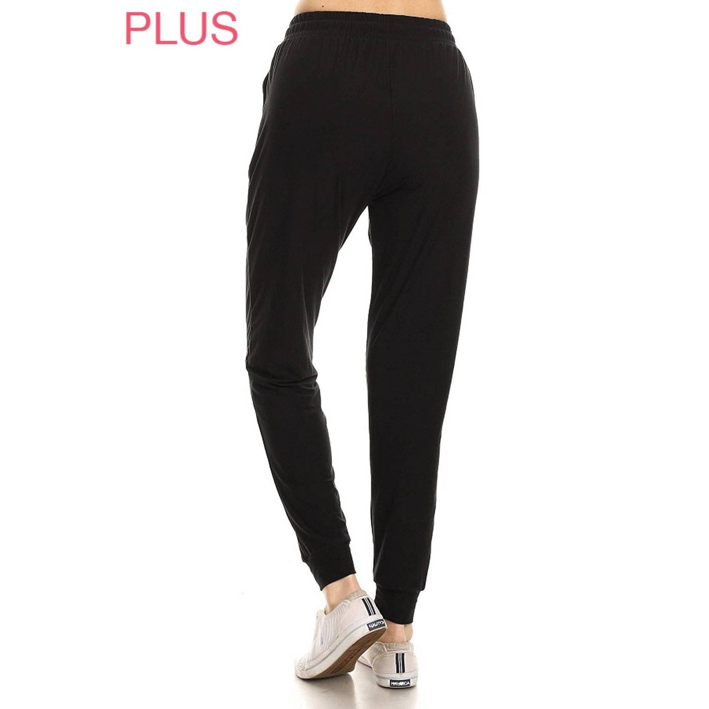 Plus Size Buttery Soft Solid Joggers with Drawstring