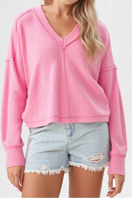 Casual Comfy Soft V-Neck Knit Top