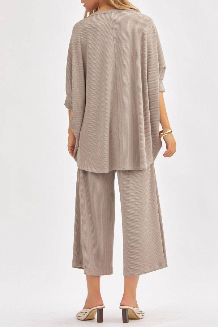 Bali Solid Blouse + Wide Leg Set