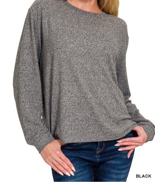 Brushed Hacci Loose Fit Top