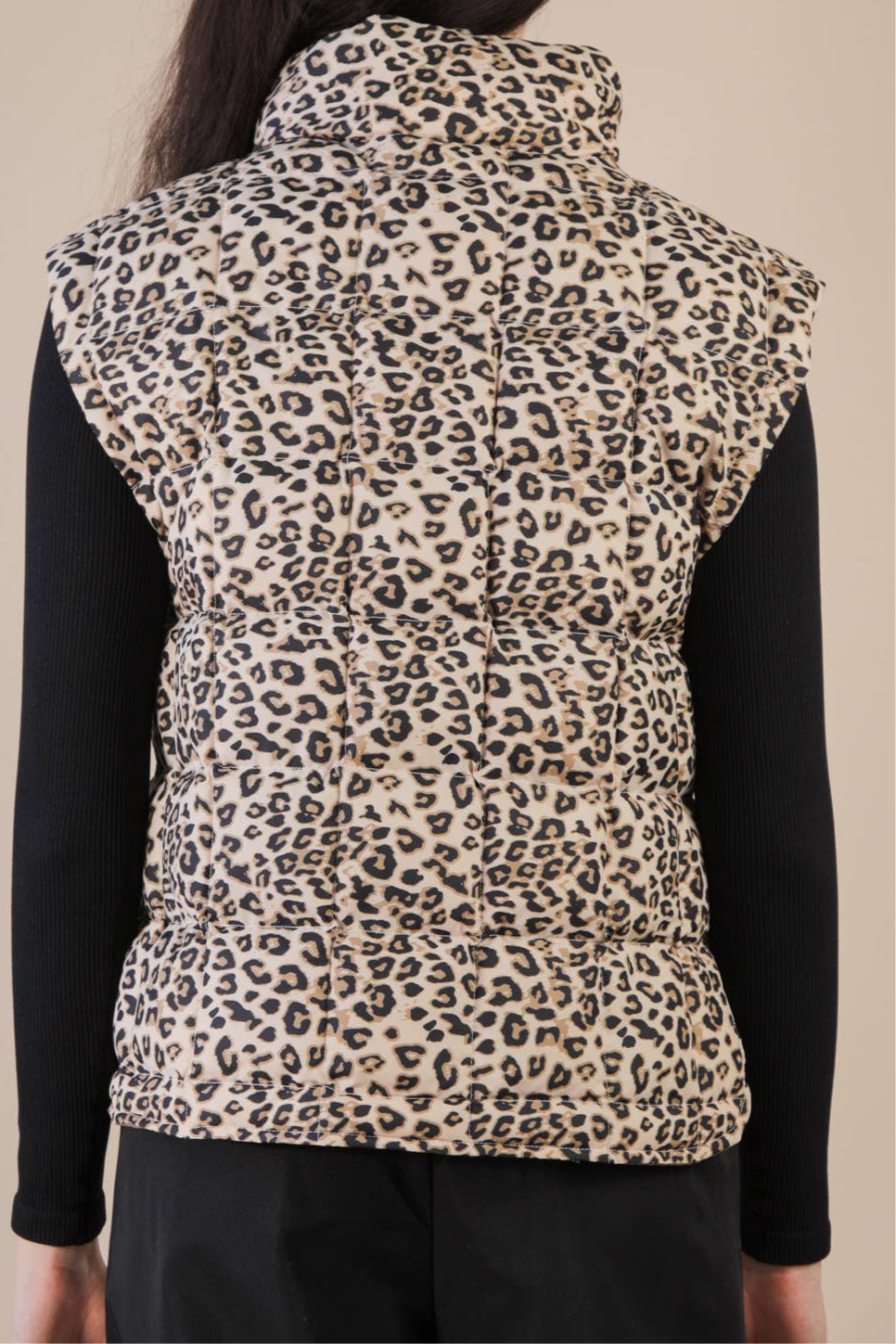 Leopard Puffer Padded Warm Vest
