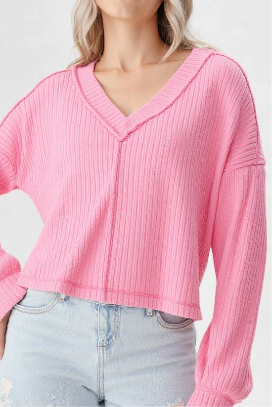 Casual Comfy Soft V-Neck Knit Top