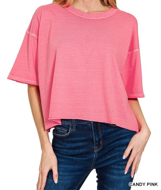 Pigment Dyed Semi-Crop Tee
