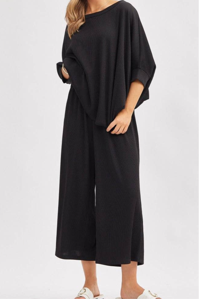Bali Solid Blouse + Wide Leg Set
