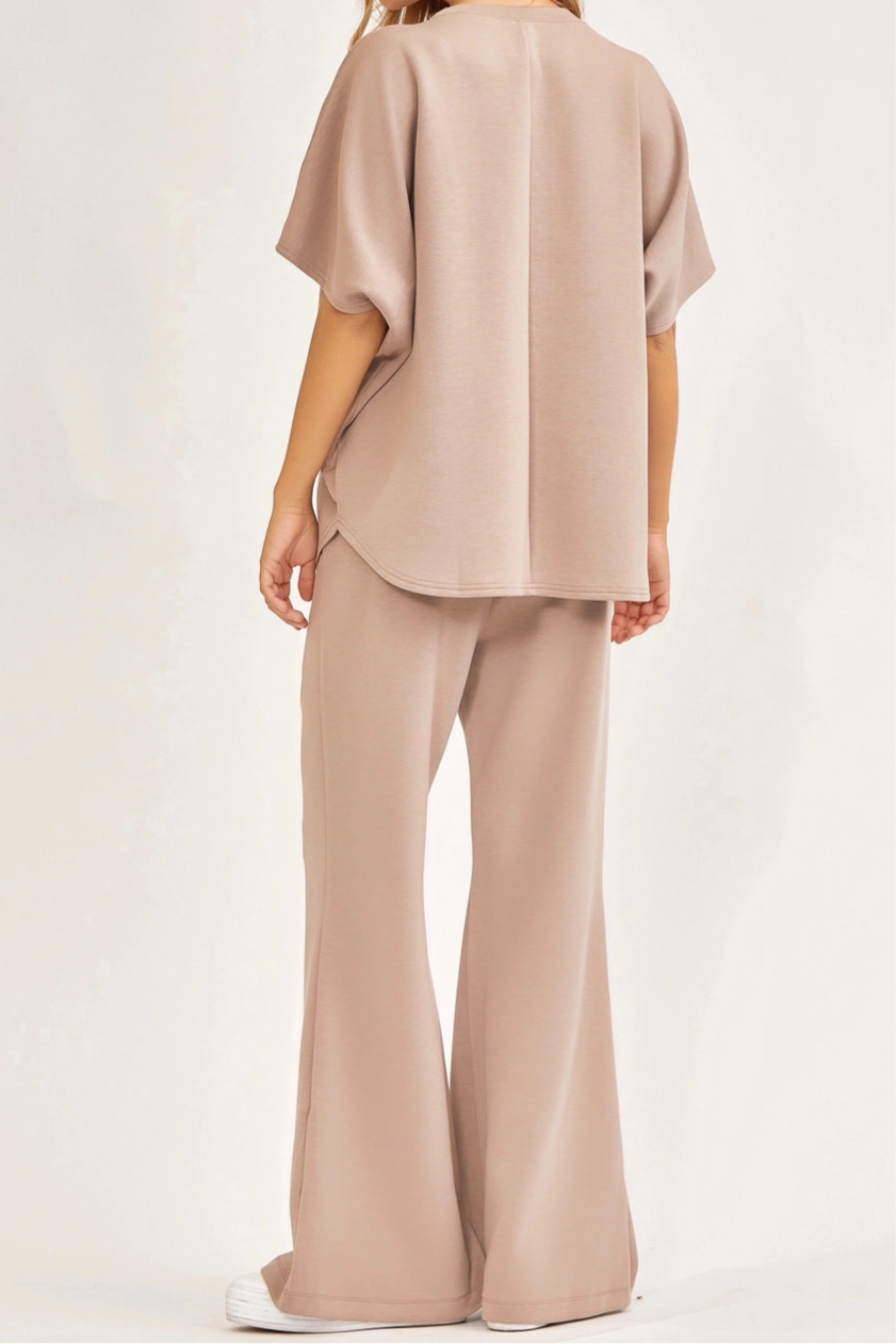 Cappuccino Poncho Top Bell Bottom Set