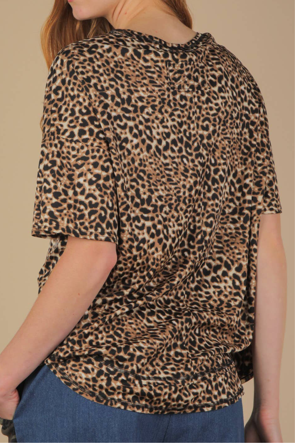 Oversized Leopard Printed Knit Top
