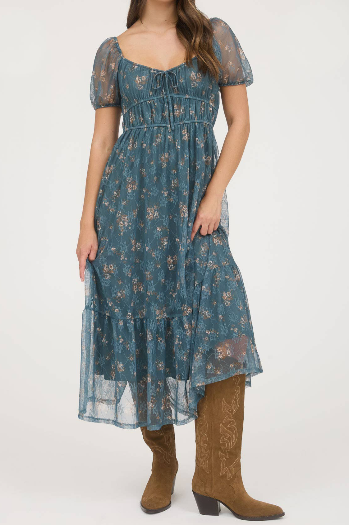 Sheer Hunter Floral Dress