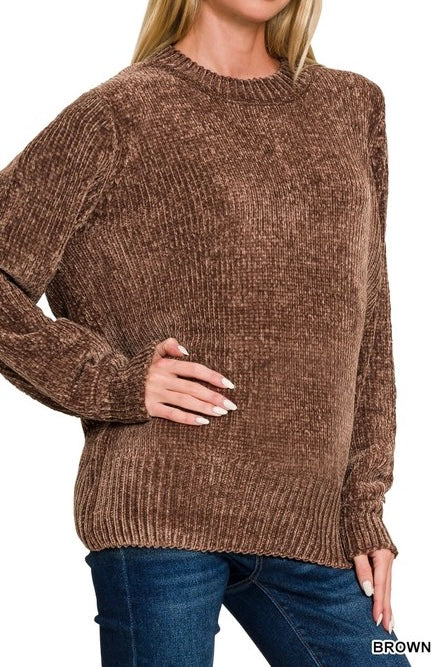 Mock Neck Chenille Sweater