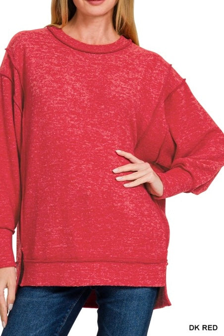 Brushed Melange Reverse Seam Tunic