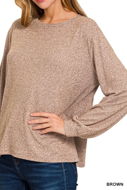 Soft Melange Hacci Brushed Top