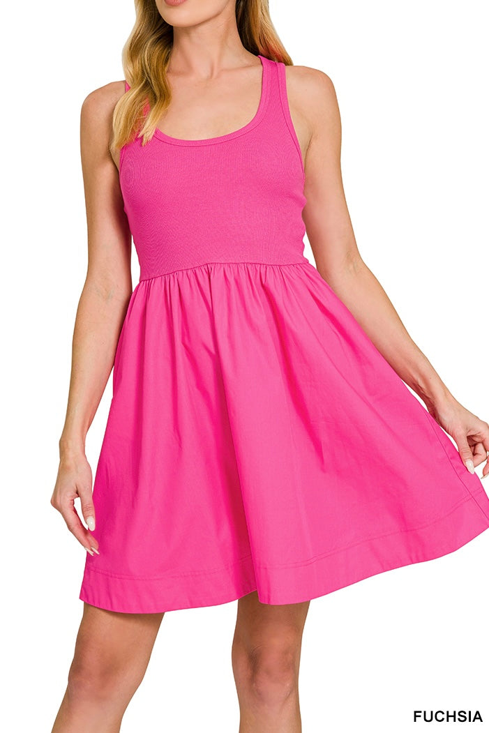 Zenana Tank Top Flare Dress