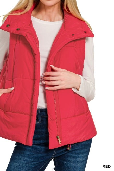 High Neck Puffer Vest