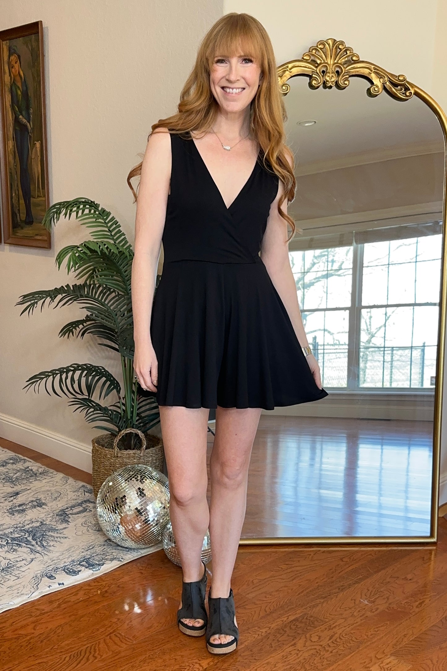 V-Neck Surplice Sleeveless Romper