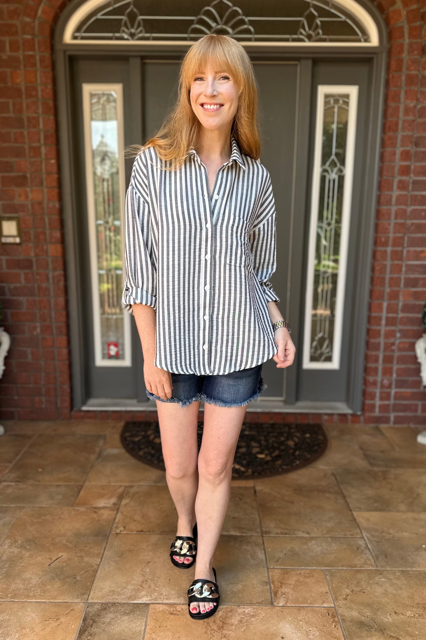 Black/ White Striped Shirt