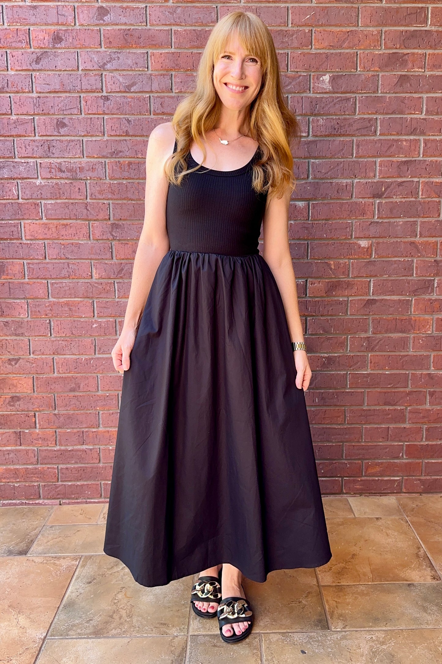 Mixed Media Layering Tank Dress