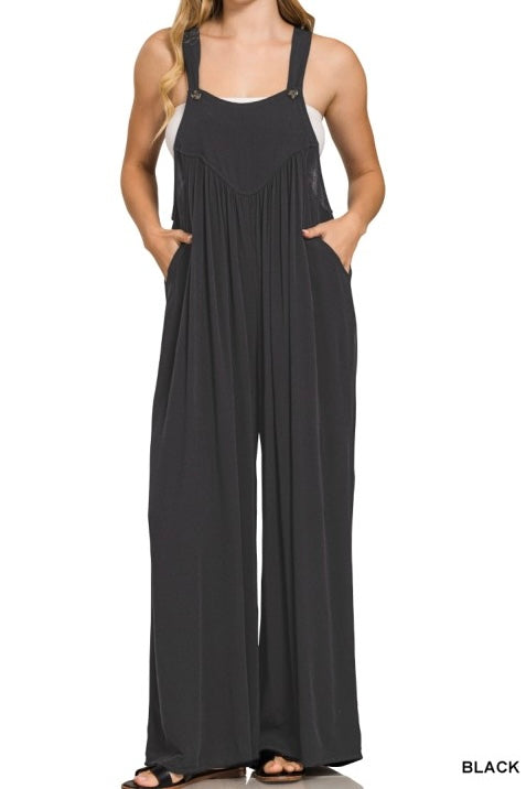 Woven Rayon Crepe Overalls