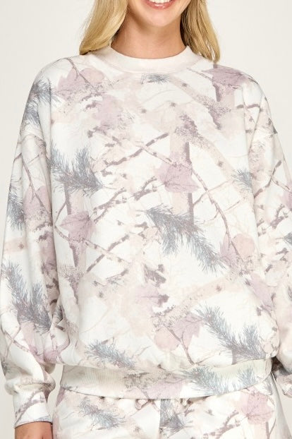 Camo Relaxed Crewneck Sweatshirt