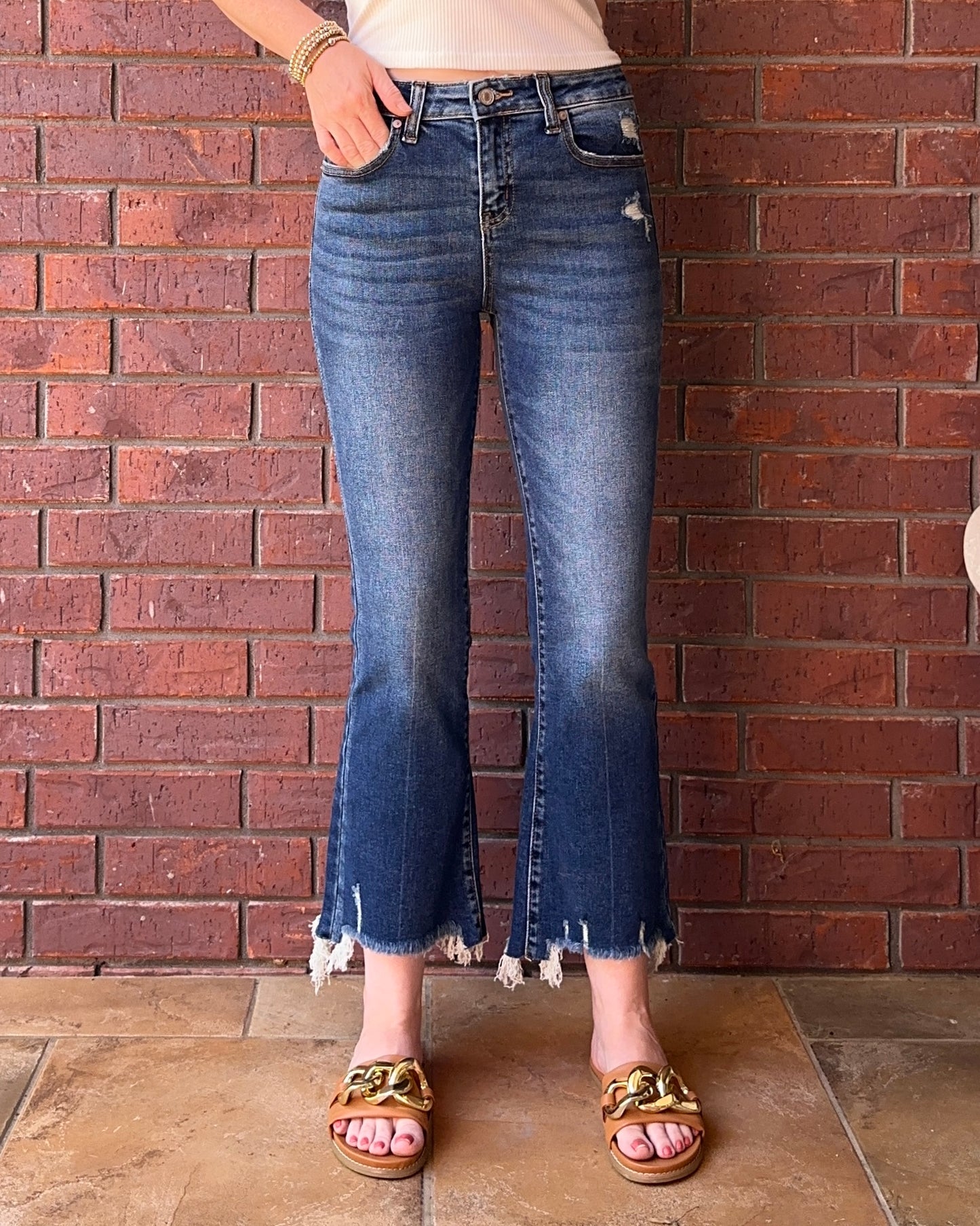 Crop Kick Flare Jeans