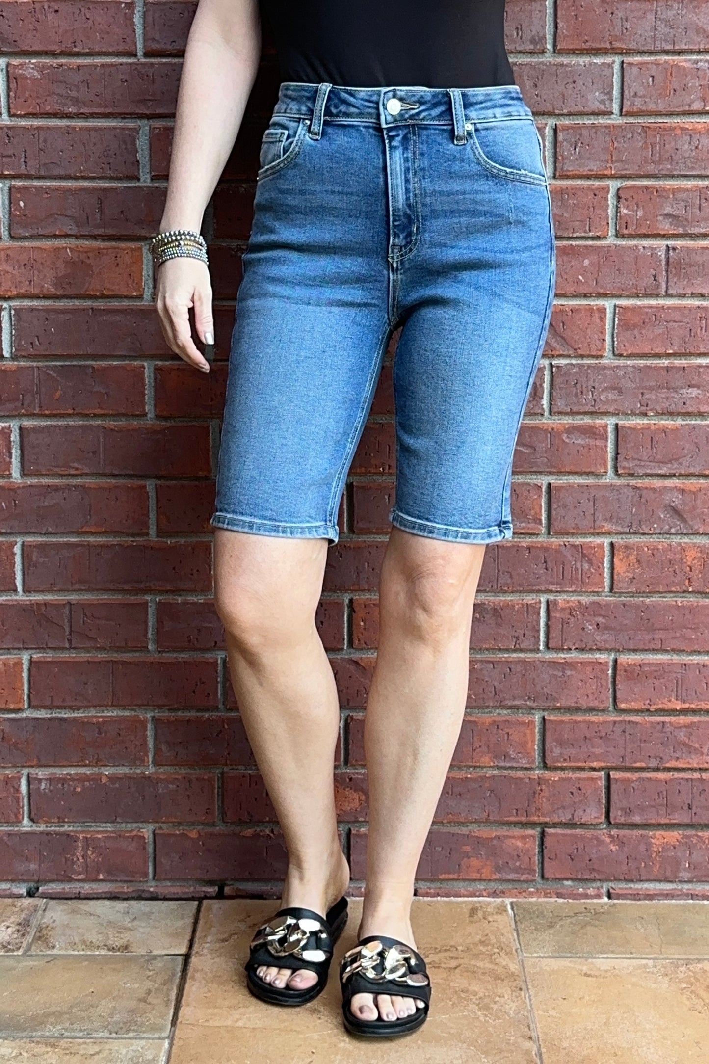 Classic Denim Bermuda Shorts