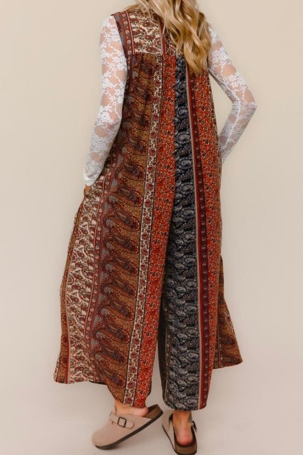 Rust Boho Print Jumpsuit