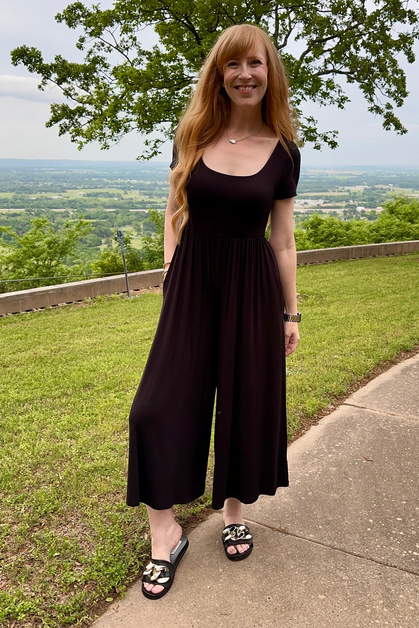 Double Layered Short Sleeve Jumpsuit