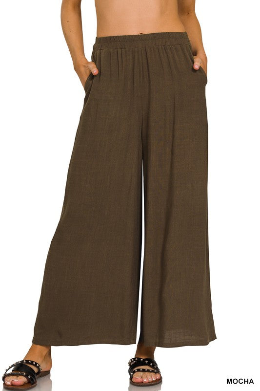 Elastic Waist Pleated Pants