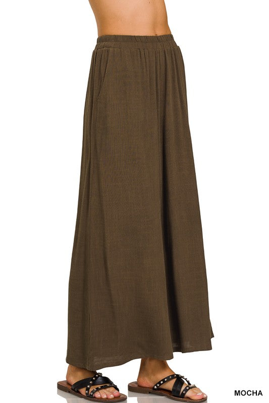 Elastic Waist Pleated Pants