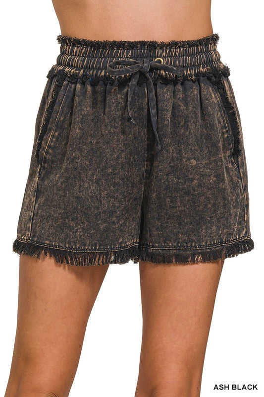 Paper Bag Waist Tencel Shorts