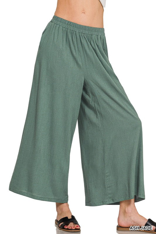 Wide Elastic Waist Pants