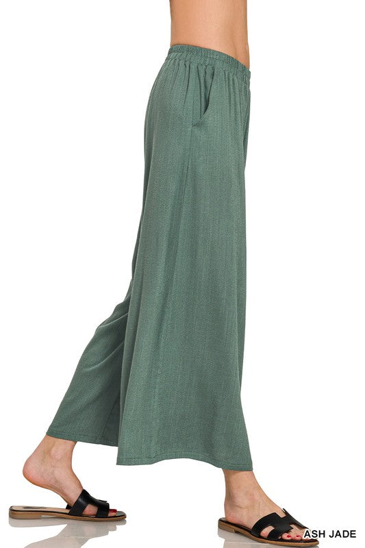 Wide Elastic Waist Pants