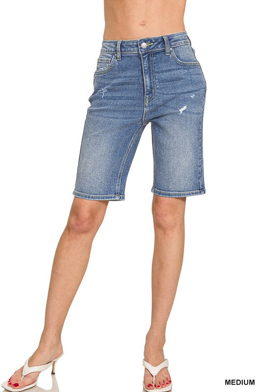 Classic Denim Bermuda Shorts