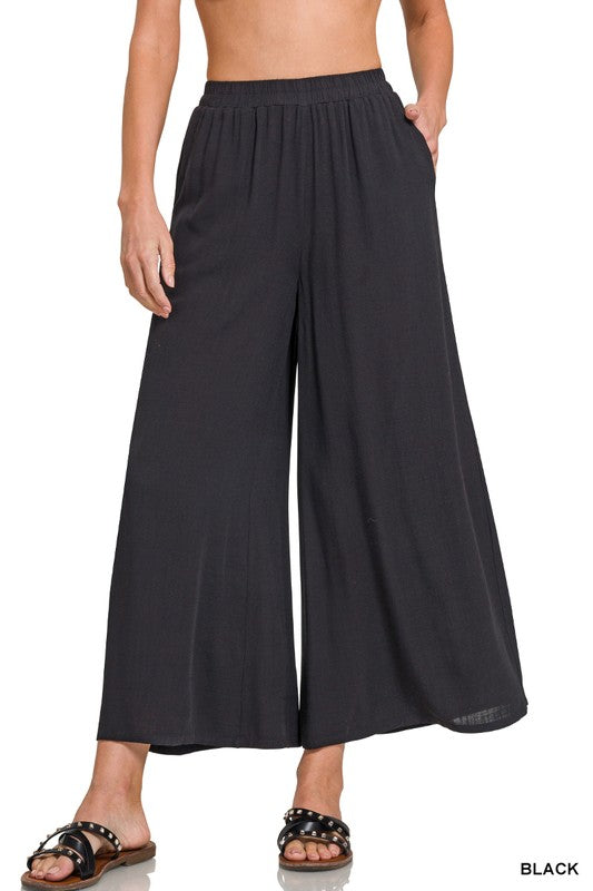 Elastic Waist Pleated Pants